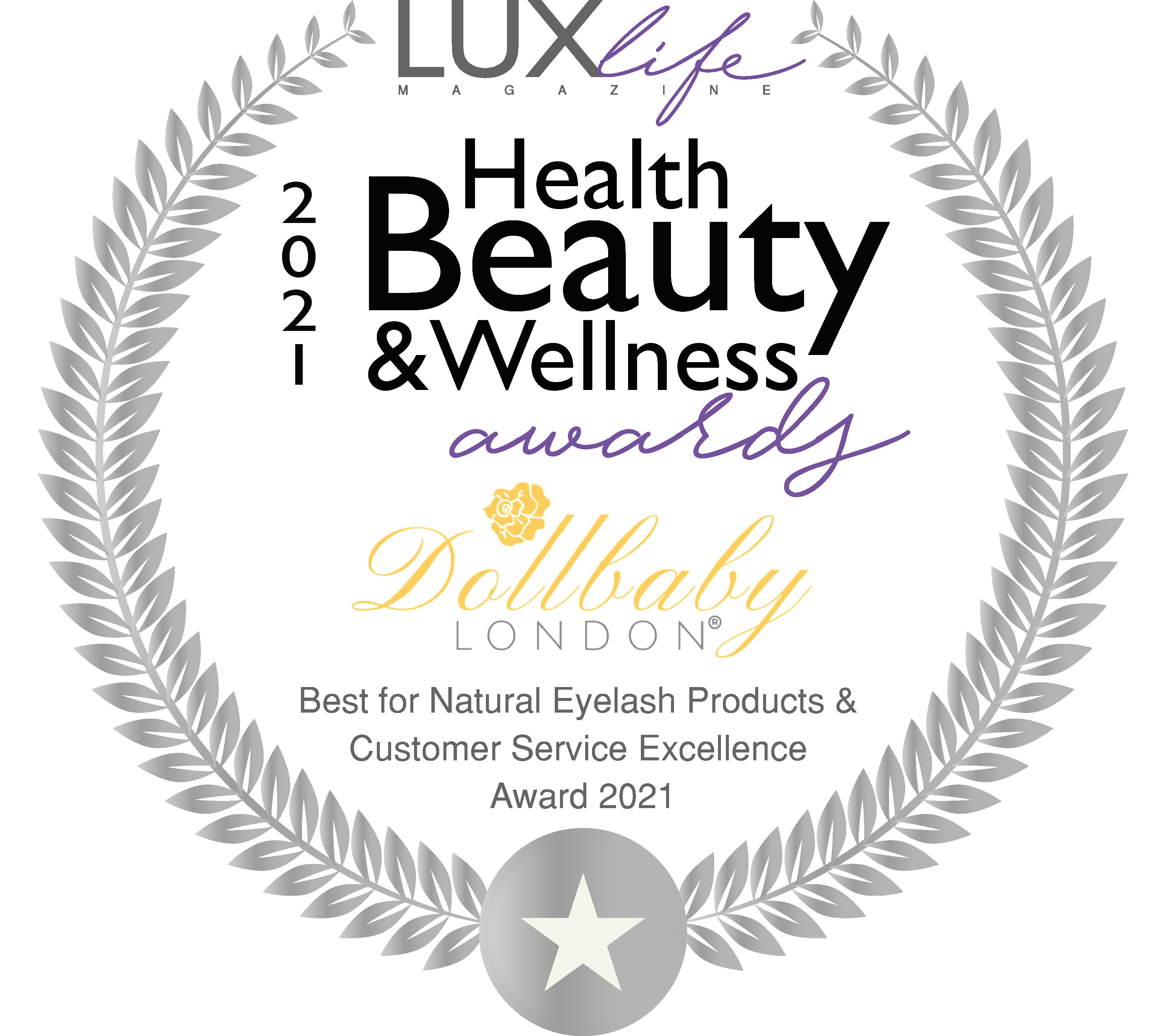 Dollbaby London Announce 7th Award!  Customer Service Excellence 2021 | LuxLife Magazine Health Beauty & Wellness Awards 2021