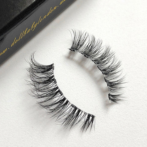 'Marbella' Magnetic Eyelashes - Faux Mink Clear Band Wispies Dollbaby London Dollbaby London Eyelashes