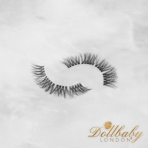 'First Class' Pre-Cut Demi Wispies Lashes - Clear Lash Band Dollbaby London Dollbaby London Eyelashes