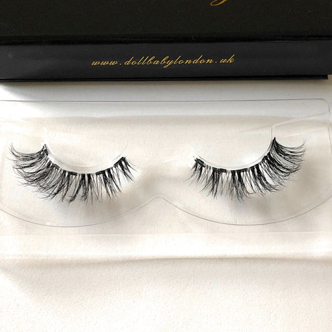 'Marbella' Magnetic Eyelashes - Faux Mink Clear Band Wispies Dollbaby London Dollbaby London Eyelashes